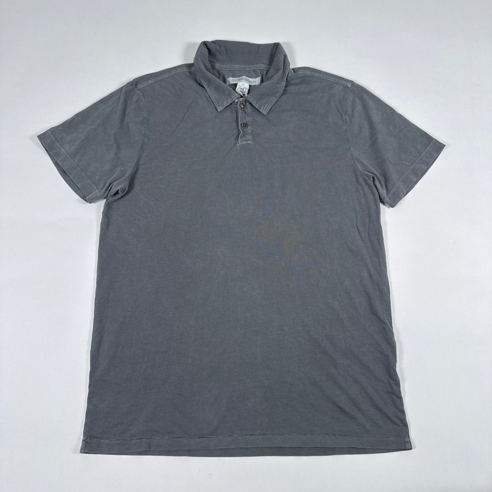 Outerknown Polo Shirt Mens Small Gray Supima Cotton Short Sleeve Casual Surf